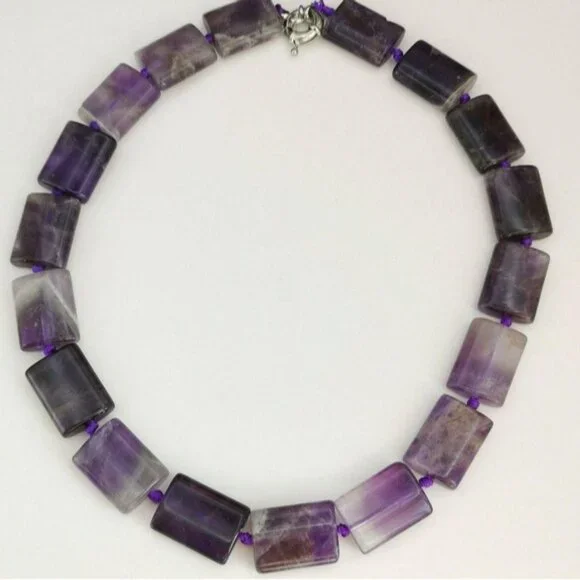 Raw amethyst Geometric necklace 19 Inches 🆕 - Picture 6 of 8